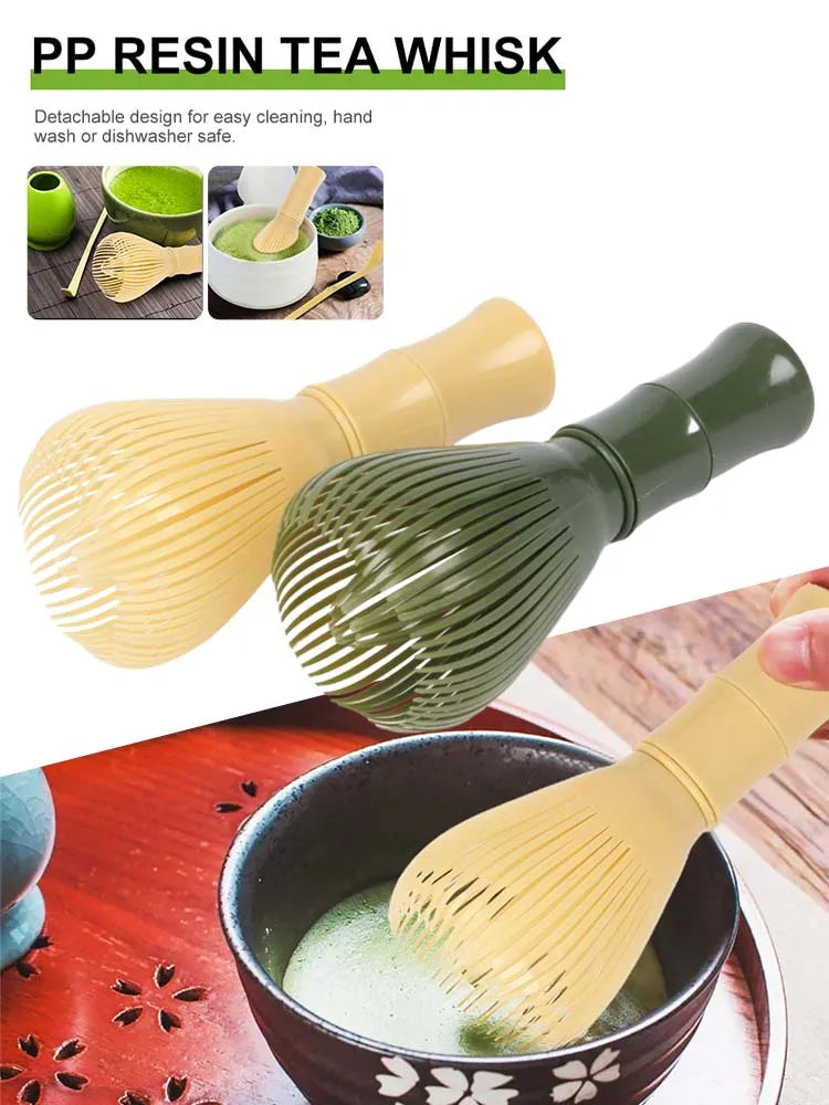 Traditional Matcha Whisk Reusable Resin Matcha Whisk Chasen Dishwasher Safe Matcha Stirrer Matcha Green Tea Powder Preparation