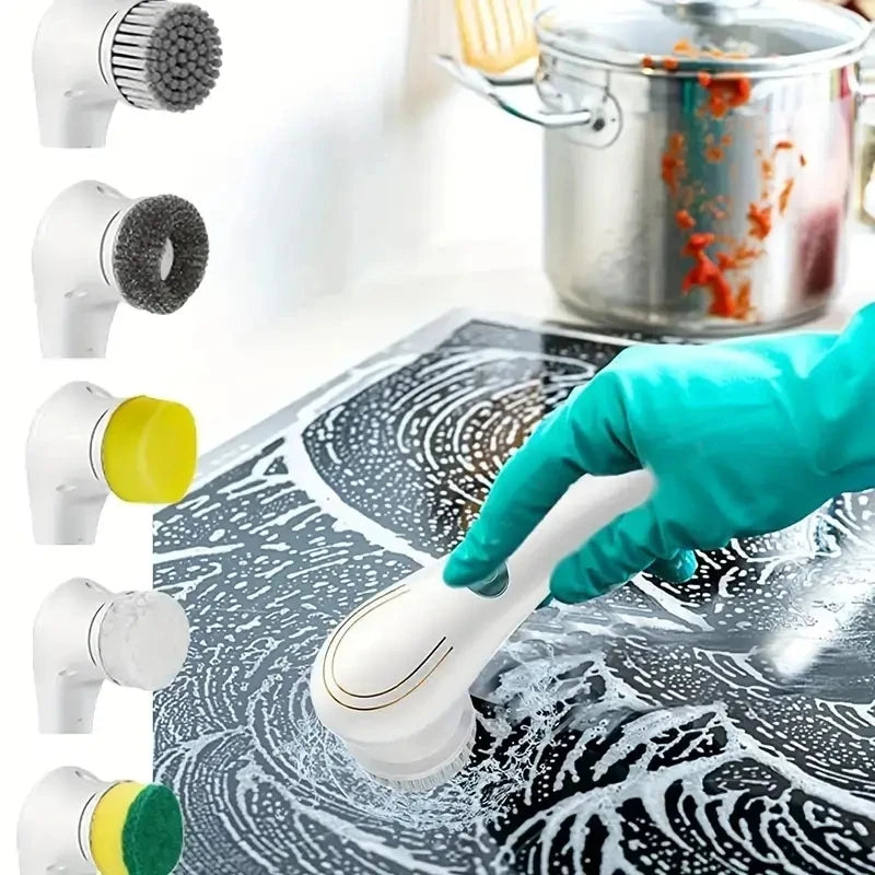 1PC electric cleaning brush, handheld wireless multifunctional charging, portable household kitchen dishwasher, brush pot