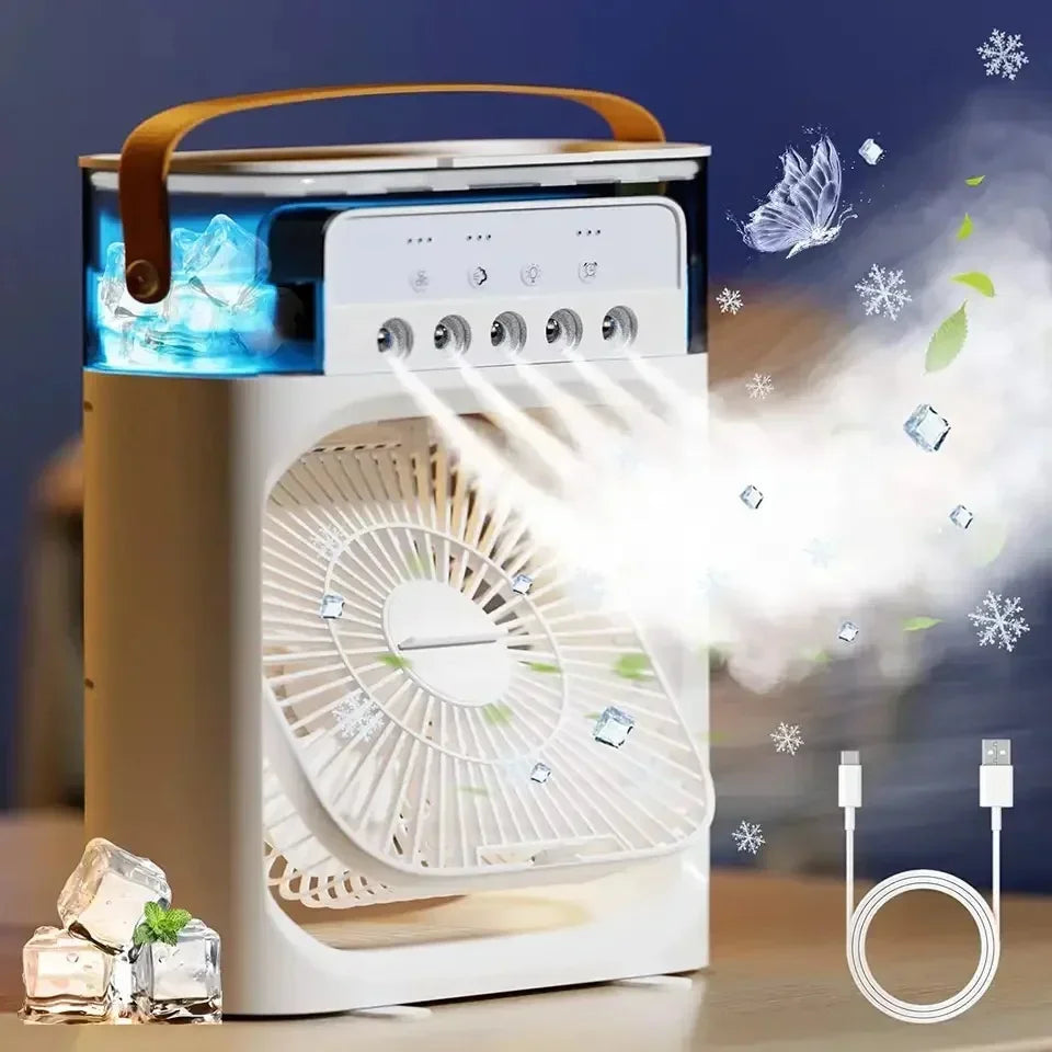 Portable Humidifier Fan Air Conditioner Household Small Air Cooler Hydrocooling Portable Air Adjustment For Office 3 Speed Fan