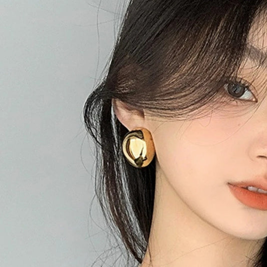 Bilandi Fashon Jewelry Smooth Shiny Metal Earrings Simply Cool Design Hot Sale Silver Plated Gold Color Earrings For Women Gift