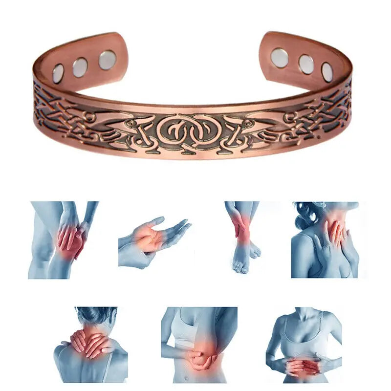 Pure Copper Bracelet Magnetic Healing Bio Therapy Arthritis Pain Relief Bangle Copper Bracelet Magnetic Bangle Bio Therapy