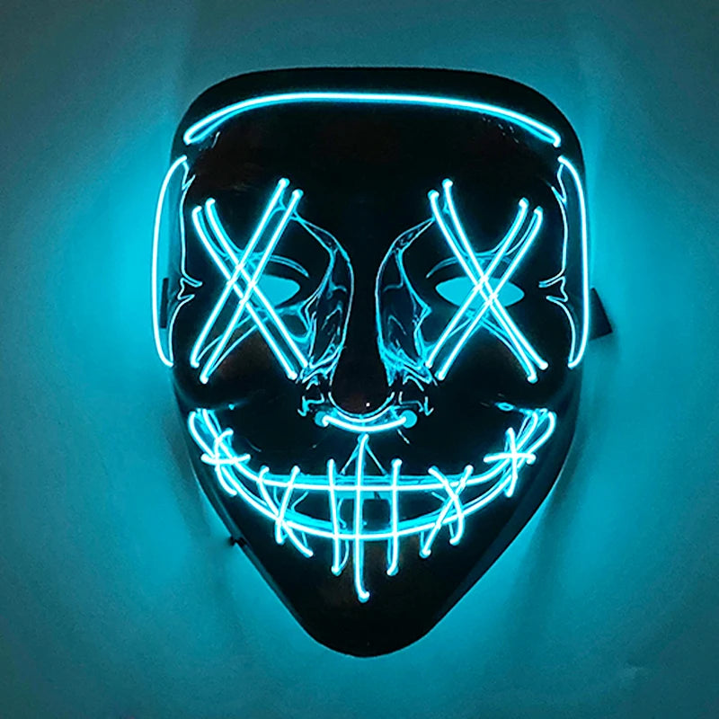 Purge Led Mask Halloween Carnival Christmas Masquerade Party Night Club Luminous Movie Theme Mask The Purge Glowing Cosplay Mask