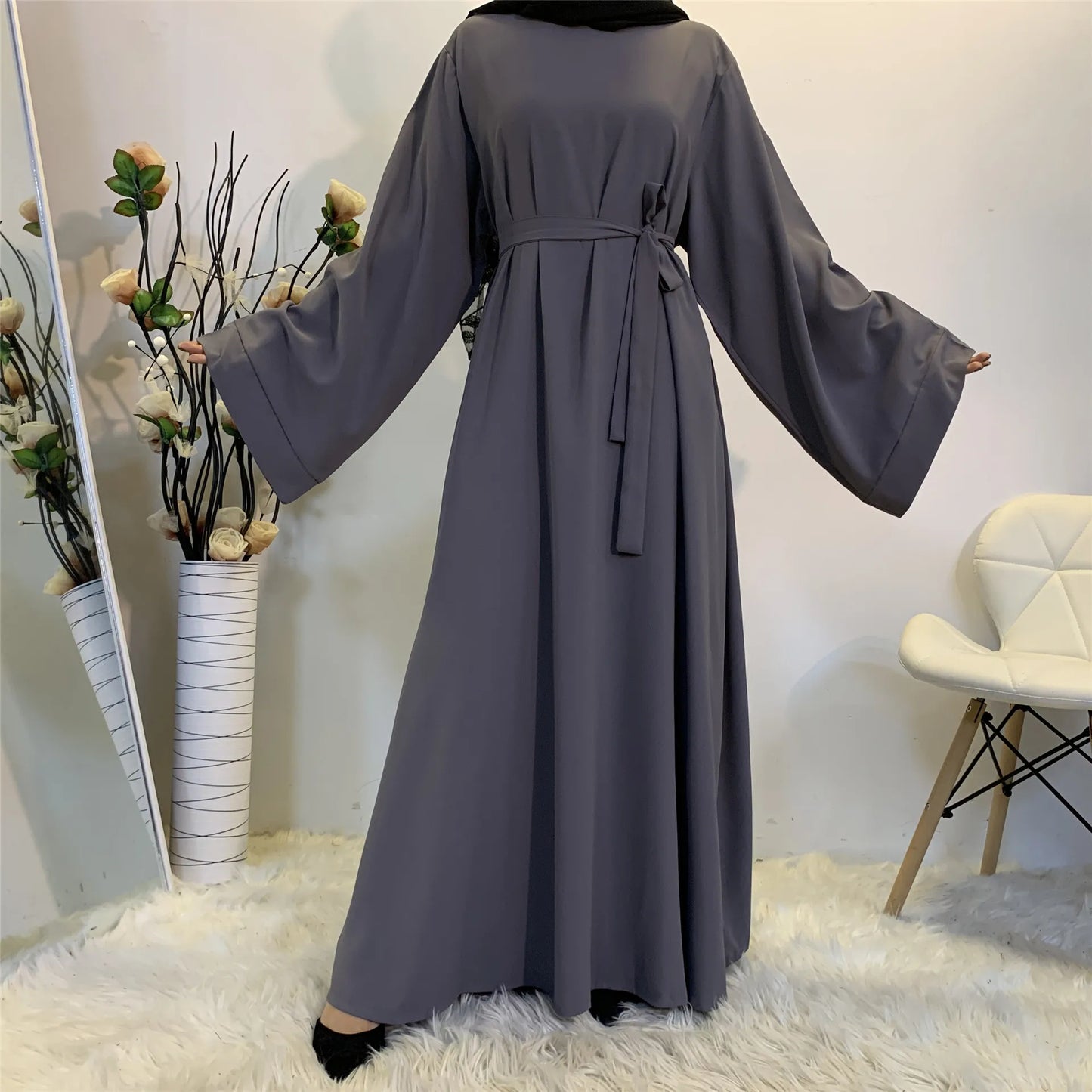 Muslim Fashion Hijab Dubai Abaya Long Dresses Women With Sashes Islam Clothing Abaya African Dresses For Women Musulman Djellaba